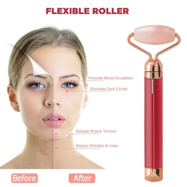 2 in 1 Facial Roller Micro Shaking Trembling Facial Roller Massager with Extra Eye Ball Handheld Electric Contour Beauty Bar Skin Care Tool for Face Lift Anti Wrinkles Anti Aging - Image 2