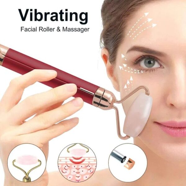 2 in 1 Facial Roller Micro Shaking Trembling Facial Roller Massager with Extra Eye Ball Handheld Electric Contour Beauty Bar Skin Care Tool for Face Lift Anti Wrinkles Anti Aging - Image 4