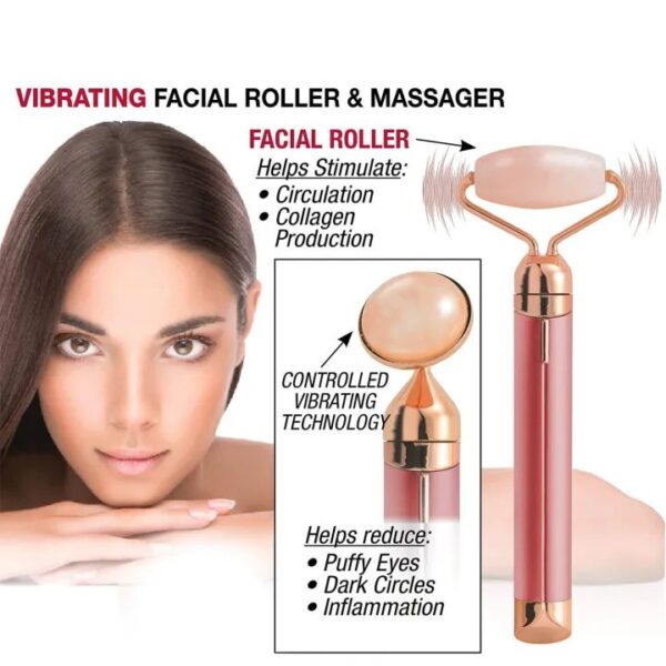 2 in 1 Facial Roller Micro Shaking Trembling Facial Roller Massager with Extra Eye Ball Handheld Electric Contour Beauty Bar Skin Care Tool for Face Lift Anti Wrinkles Anti Aging - Image 6