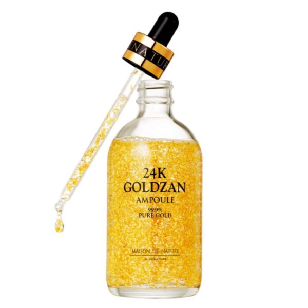 24K Goldzan Facial Serum Ampoule Pure Gold 99.9% Maison De Nature 100 ml Made in Korea. - Image 4