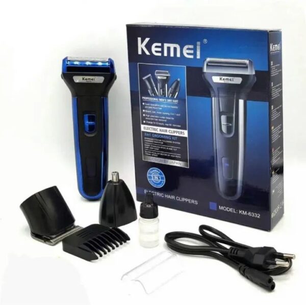 kemei 3 In 1 Professional Hair Trimmer Nose Beard Trimmer Safe Face Care Hair Cutting Machine Rechargable Hair Clipper - Image 2