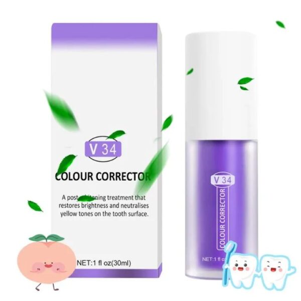 30ml V34 Purple Whitening Toothpaste Remove Stains Reduce Yellowing Care For Teeth Gums Fresh Breath Brightening Teeth - Image 2