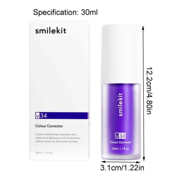 30ml V34 Purple Whitening Toothpaste Remove Stains Reduce Yellowing Care For Teeth Gums Fresh Breath Brightening Teeth - Image 7