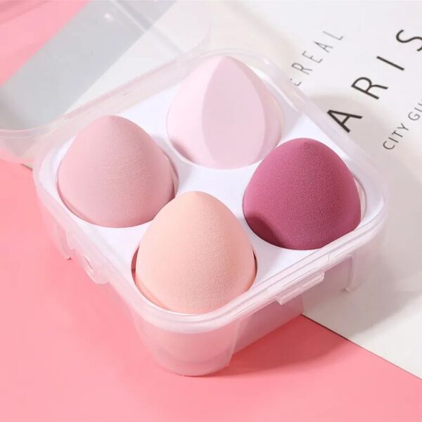 4PCS Makeup Sponge Blender Set Professional Beauty Sponge Foundation Blending Blender with Egg Case Makeup Puff Flawless for Cream Powder - Image 2