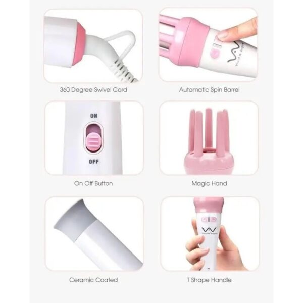 Automatic Hair Curler Spin 360° Rotating Hair Styling Roller Auto Wavy Iron 30s Instant Ceramic Heat Wand - Image 6