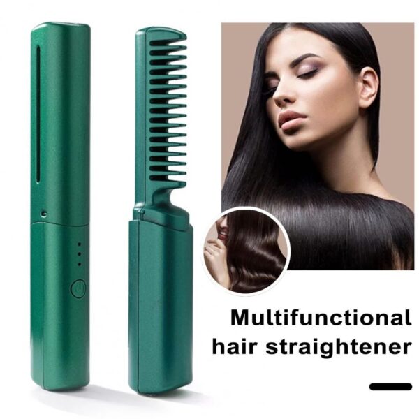 Cordless Comb Hair Straightener Brush Anti Scald 70Mins Long Battery Life USB Rechargeable Hot Comb Hair Straightener for Home Travel - Image 2