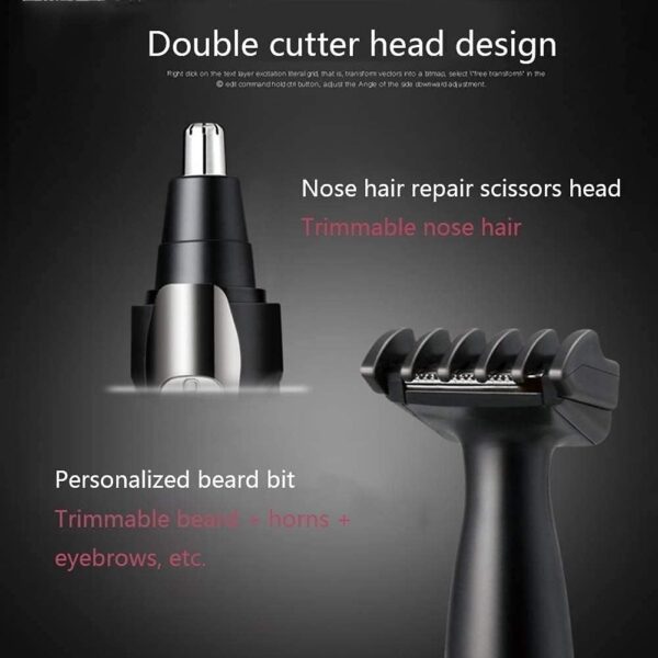 Ear Nose Hair Trimmer for Men Women USB Rechargeable Electric Facial Hair Trimmer with Dual-Edge Stainless Steel Blades - Image 2