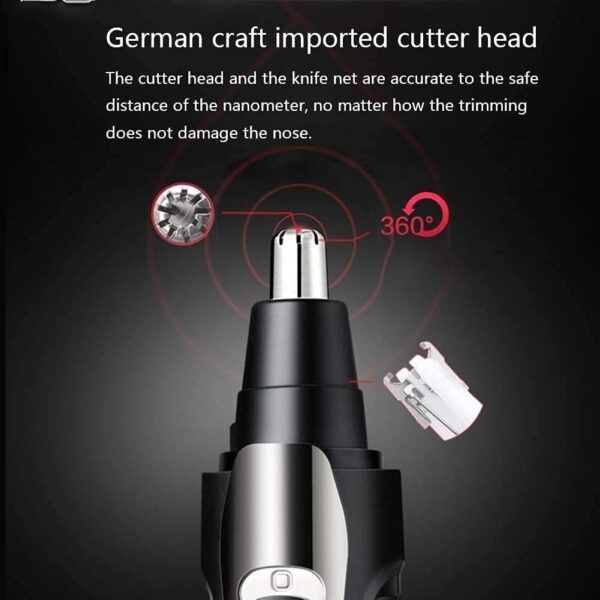 Ear Nose Hair Trimmer for Men Women USB Rechargeable Electric Facial Hair Trimmer with Dual-Edge Stainless Steel Blades - Image 5