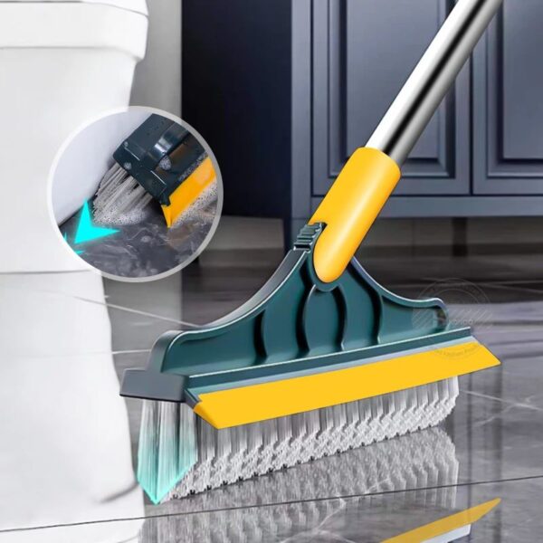 Floor Scrub Brush 2 In 1 Cleaning Brush Long Handle Removable Wiper Magic Broom Brush Squeegee Tile Kitchen Cleaning Tools - Image 4