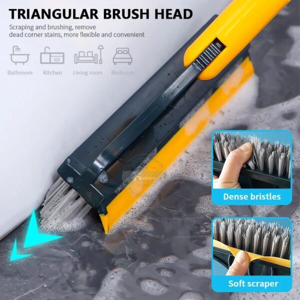 Floor Scrub Brush 2 In 1 Cleaning Brush Long Handle Removable Wiper Magic Broom Brush Squeegee Tile Kitchen Cleaning Tools - Image 6