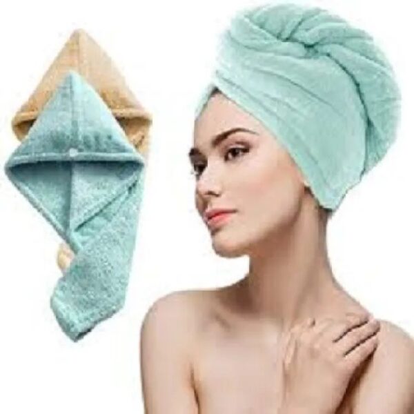 Hair Dryer Cap Towel Wrap Towel Quick Dry Cap Towel 100% Cotton Turban - Image 6