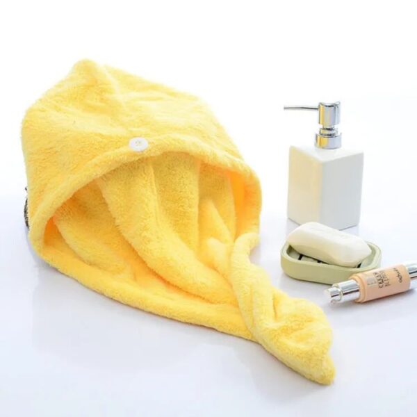 Hair Dryer Cap Towel Wrap Towel Quick Dry Cap Towel 100% Cotton Turban - Image 7