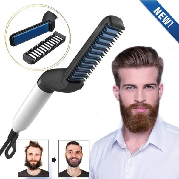 Hair Straightener For Men Multifunctional Comb Curling Electric Brush Beard Comb - Image 3