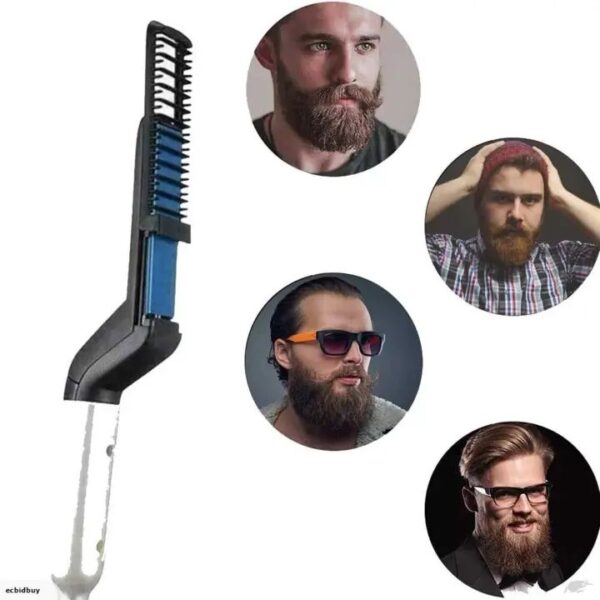 Hair Straightener For Men Multifunctional Comb Curling Electric Brush Beard Comb - Image 4