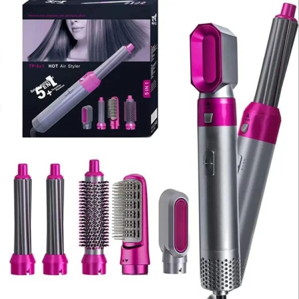 5 In 1 Hair Dryer Brush Electric Blow Dryer Hair Comb Curling Brush Kit Straightener - Image 2