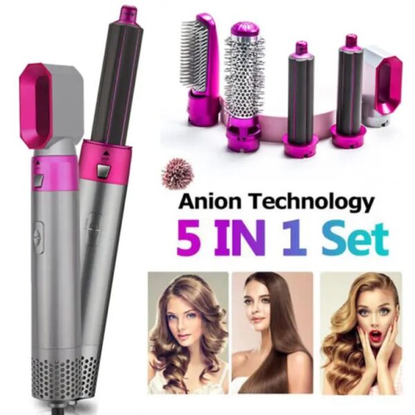 5 In 1 Hair Dryer Brush Electric Blow Dryer Hair Comb Curling Brush Kit Straightener - Image 4