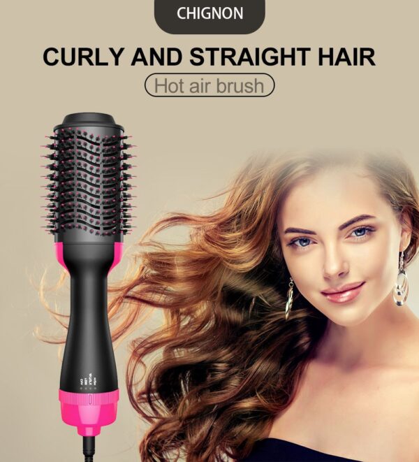 Hot Air Brush Multi-Function Hair Dryer Straightener Curler Comb One Step Professional Salon Hair Styler - Image 4