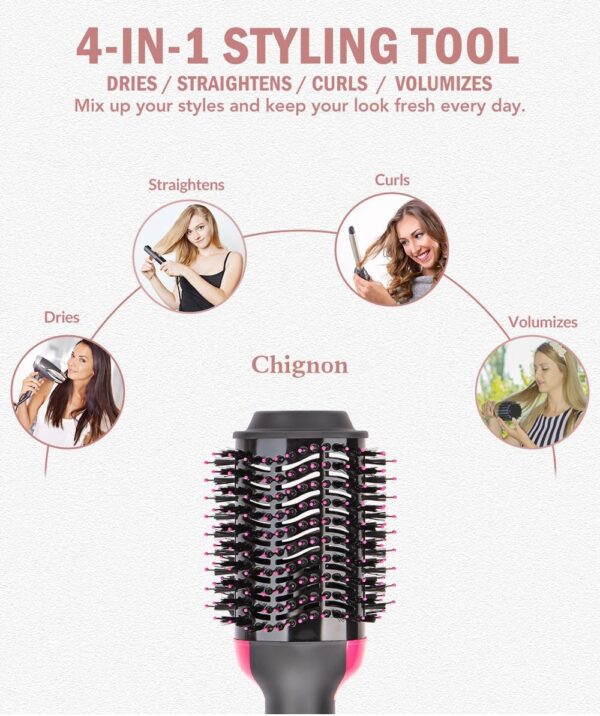 Hot Air Brush Multi-Function Hair Dryer Straightener Curler Comb One Step Professional Salon Hair Styler - Image 6