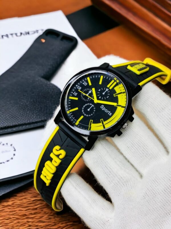 Stylish Sports Analog Rubber Strap Watch for Boys Men's - Image 2