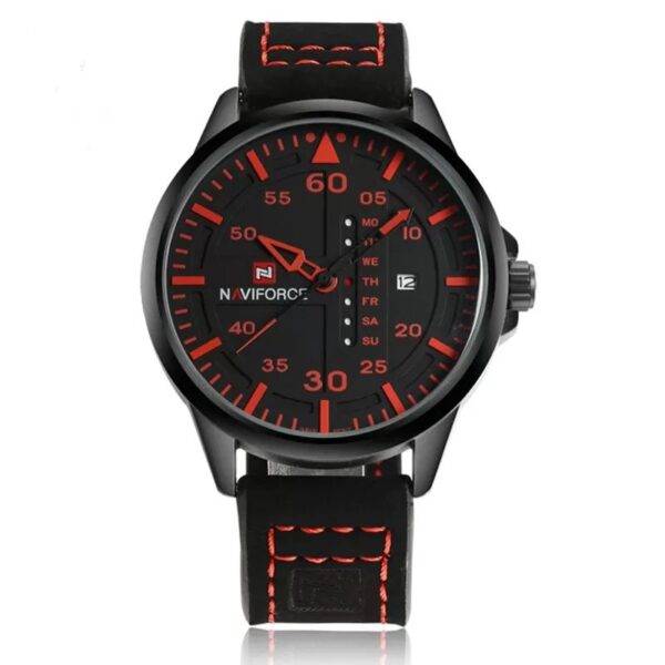 NAVIFORCE Waterproof Military Sport Quartz Men Watches With Leather Strap - Image 3