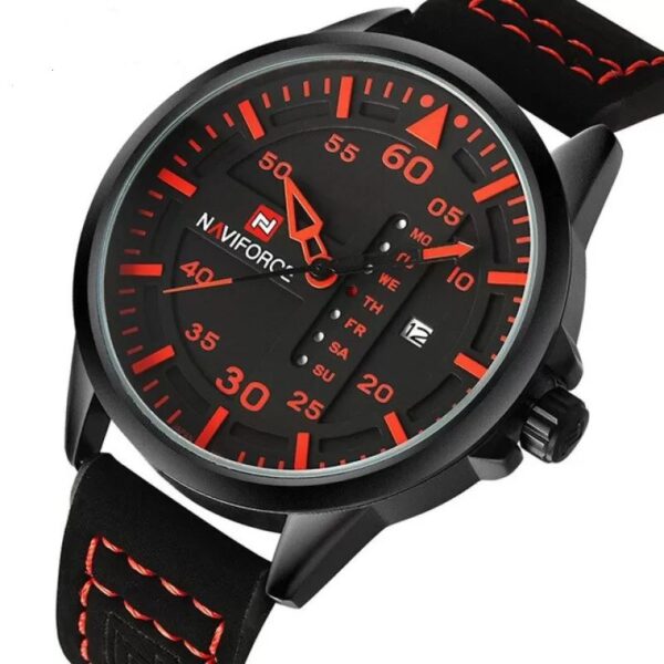 NAVIFORCE Waterproof Military Sport Quartz Men Watches With Leather Strap - Image 2