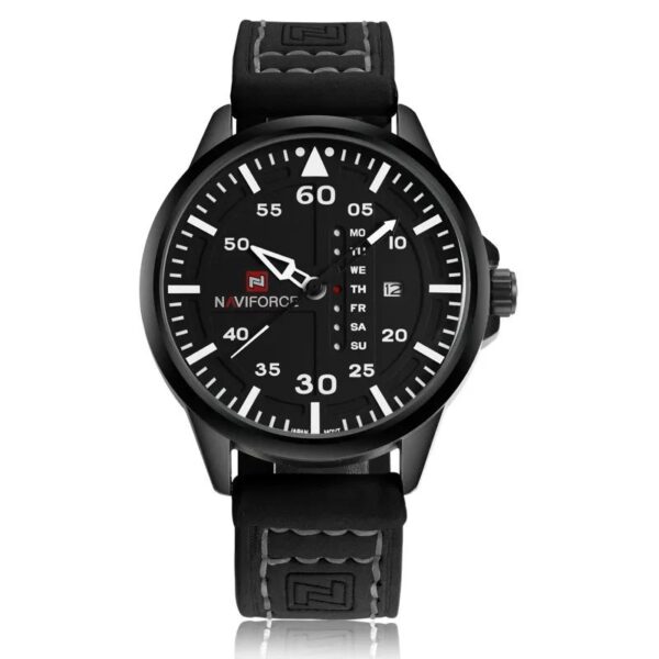 NAVIFORCE Waterproof Military Sport Quartz Men's Watches With Leather Strap White - Image 3
