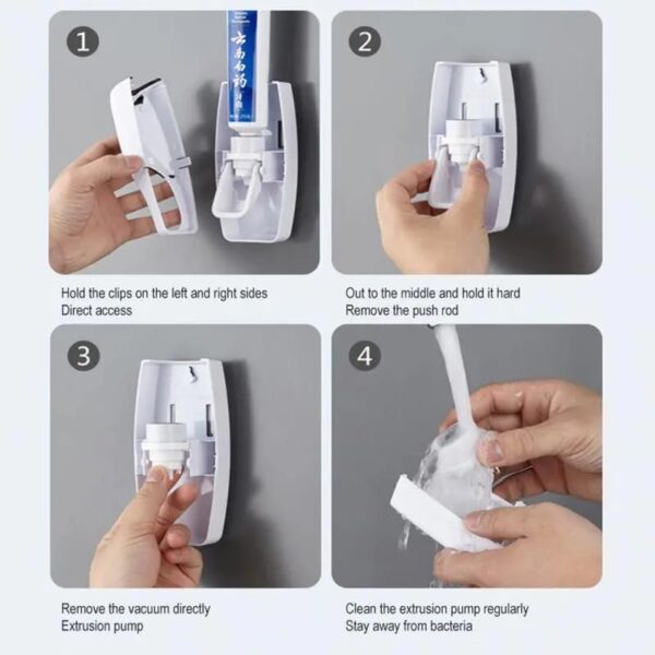 Toothpaste Dispenser Holder for toothbrush New Automatic Auto Toothpaste Dispenser bathroom accessories Mounted Toothpaste Squeezer for Bathroom - Image 5