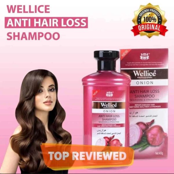 Original Wellice Onion Anti Hair Loss Shampoo 400ml - Image 2