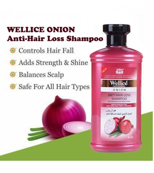 Original Wellice Onion Anti Hair Loss Shampoo 400ml - Image 3