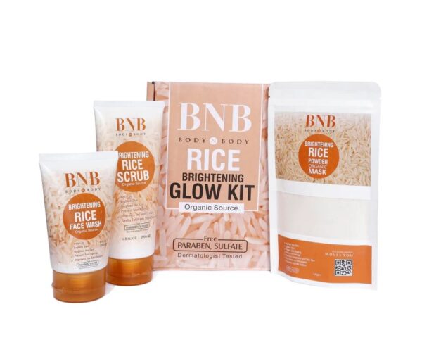 Pack of 3 BNB Rice Extract Bright & Glow Kit Golden Cap with box - Image 5