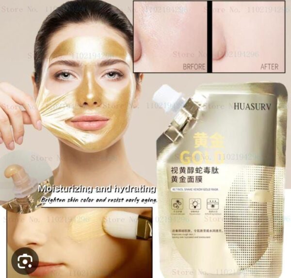 Retinol Snake Venom Peptide Gold Mask Moisturizing Anti aging Anti wrinkle Brightening Oil Control Mask Skin Care 100g - Image 4