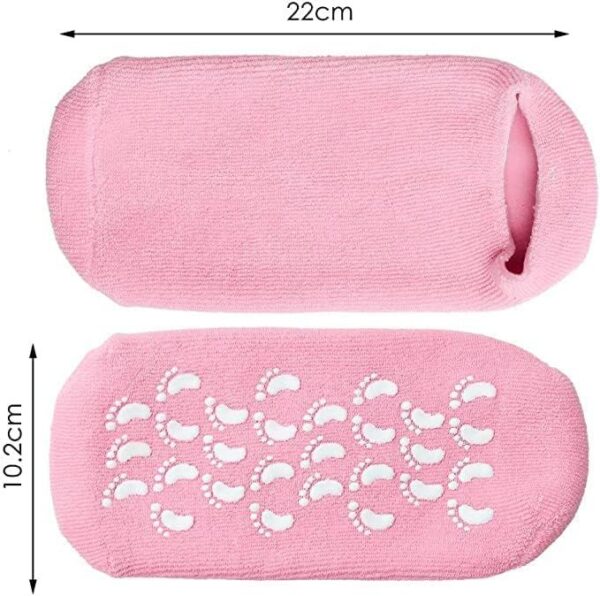 Short Moisturizing Socks WalTok Cotton Spa Gel Moisture Socks Gel Inner Lining Infused with Essential Oils Best for Repairing Softeing Dry Cracked Feet Skins - Image 5