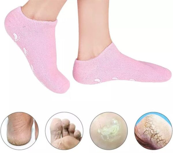 Short Moisturizing Socks WalTok Cotton Spa Gel Moisture Socks Gel Inner Lining Infused with Essential Oils Best for Repairing Softeing Dry Cracked Feet Skins - Image 6