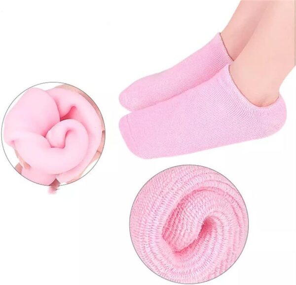 Short Moisturizing Socks WalTok Cotton Spa Gel Moisture Socks Gel Inner Lining Infused with Essential Oils Best for Repairing Softeing Dry Cracked Feet Skins - Image 7