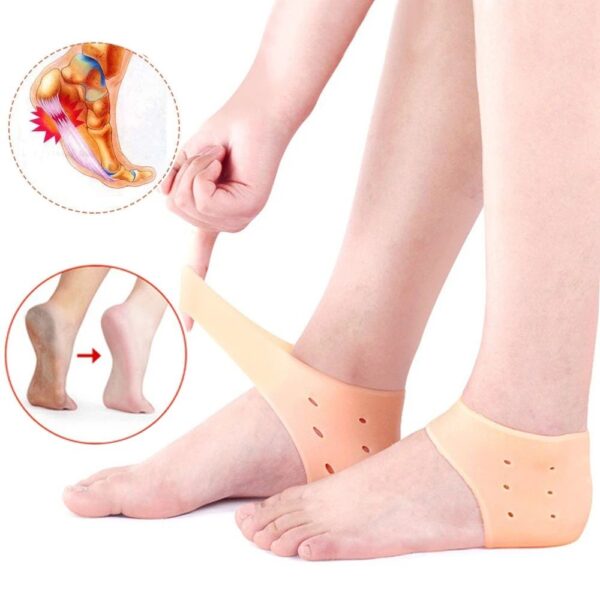 Silicone Heel Pads, Anti Crack Heel Protector, Heel Protectors Set, Silicone Half Heel Anti Crack Covers, Silicone Moisturizing Gel Heel Anti-Crack Socks - Image 6